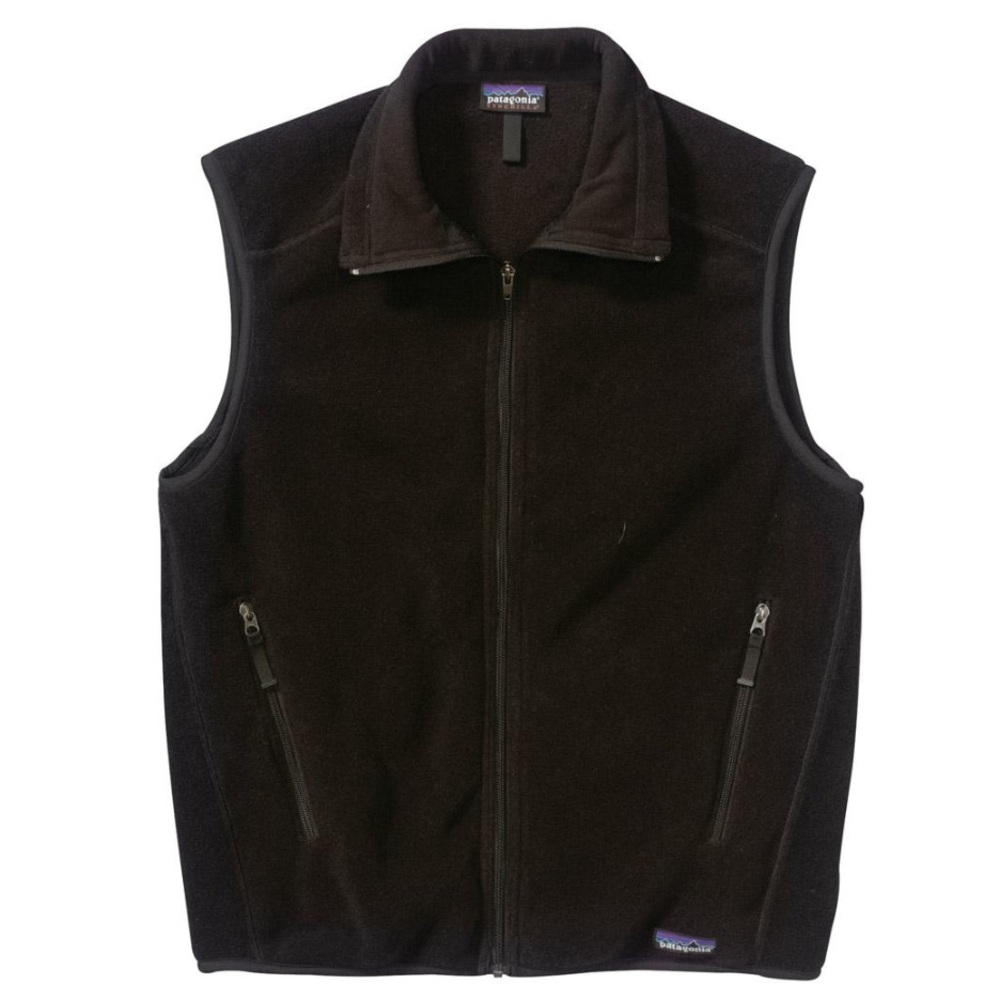 Patagonia Men’s Synchilla Fleece Zip Up Zippered Vest in Black Size Small